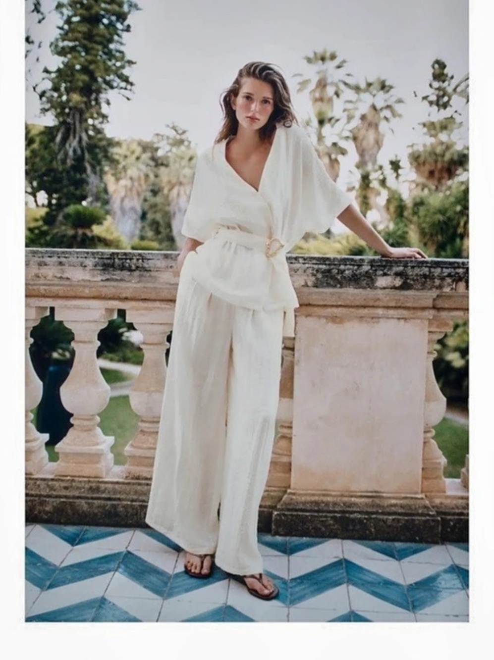 NWT Zara Pleated Wide Leg Pants White